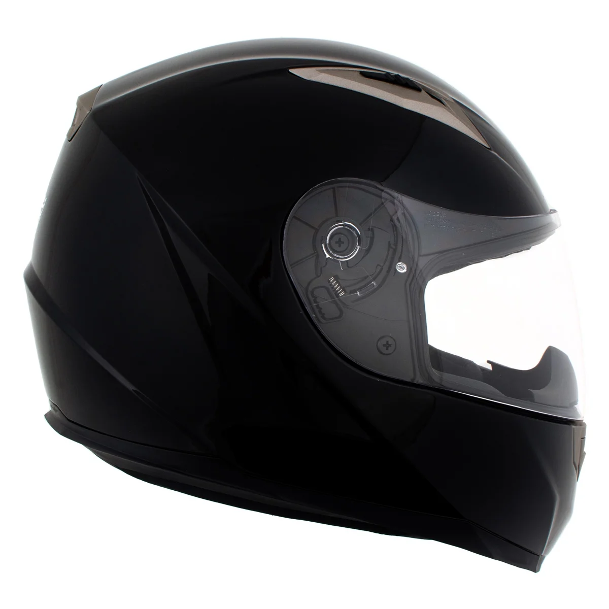 Milwaukee Helmets H510 Gloss Black 'Chit-Chat' Full Face Motorcycle Helmet w/ Intercom - Built-in Speaker and Microphone for Men / Women Medium
