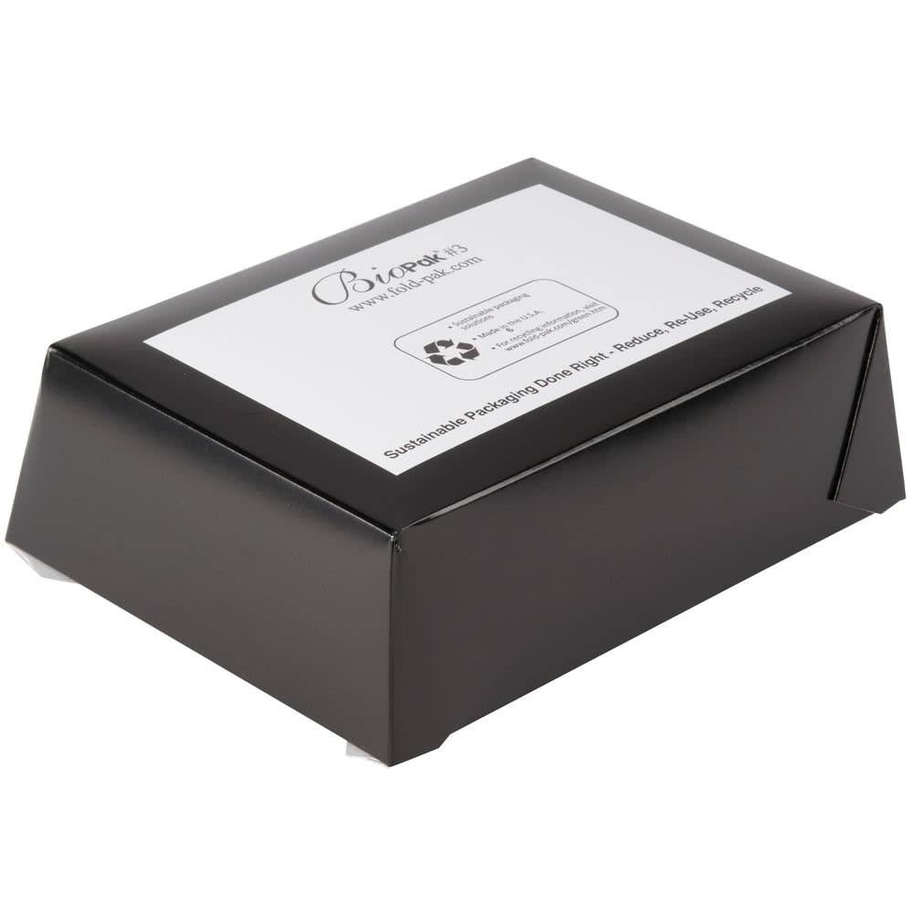 Fold-Pak Bio Pak Paper #3 Food Container Black, 66 oz. | 200/Case