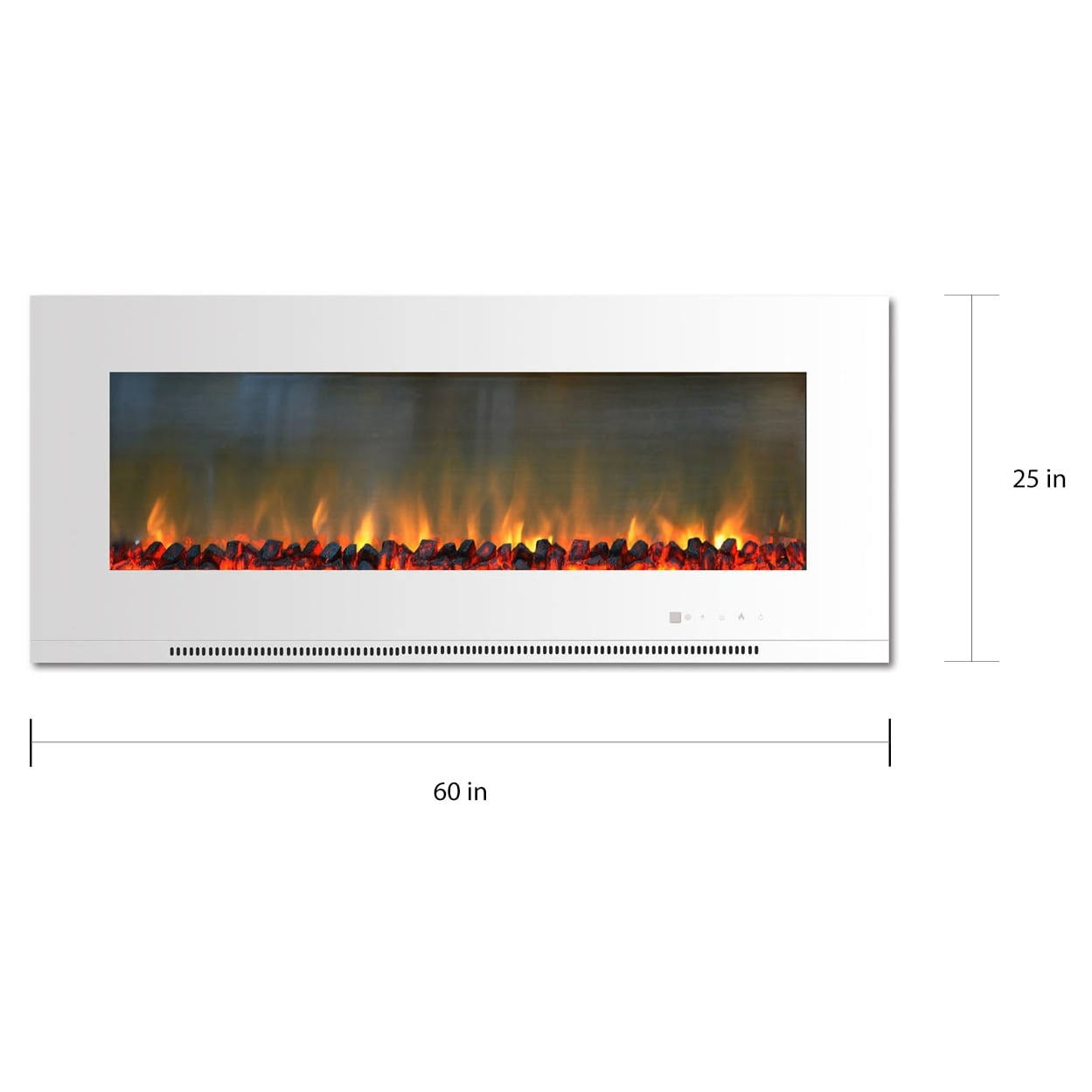 Cambridge Metropolitan Wall-Mount Electric Fireplace with Burning Log Display, White