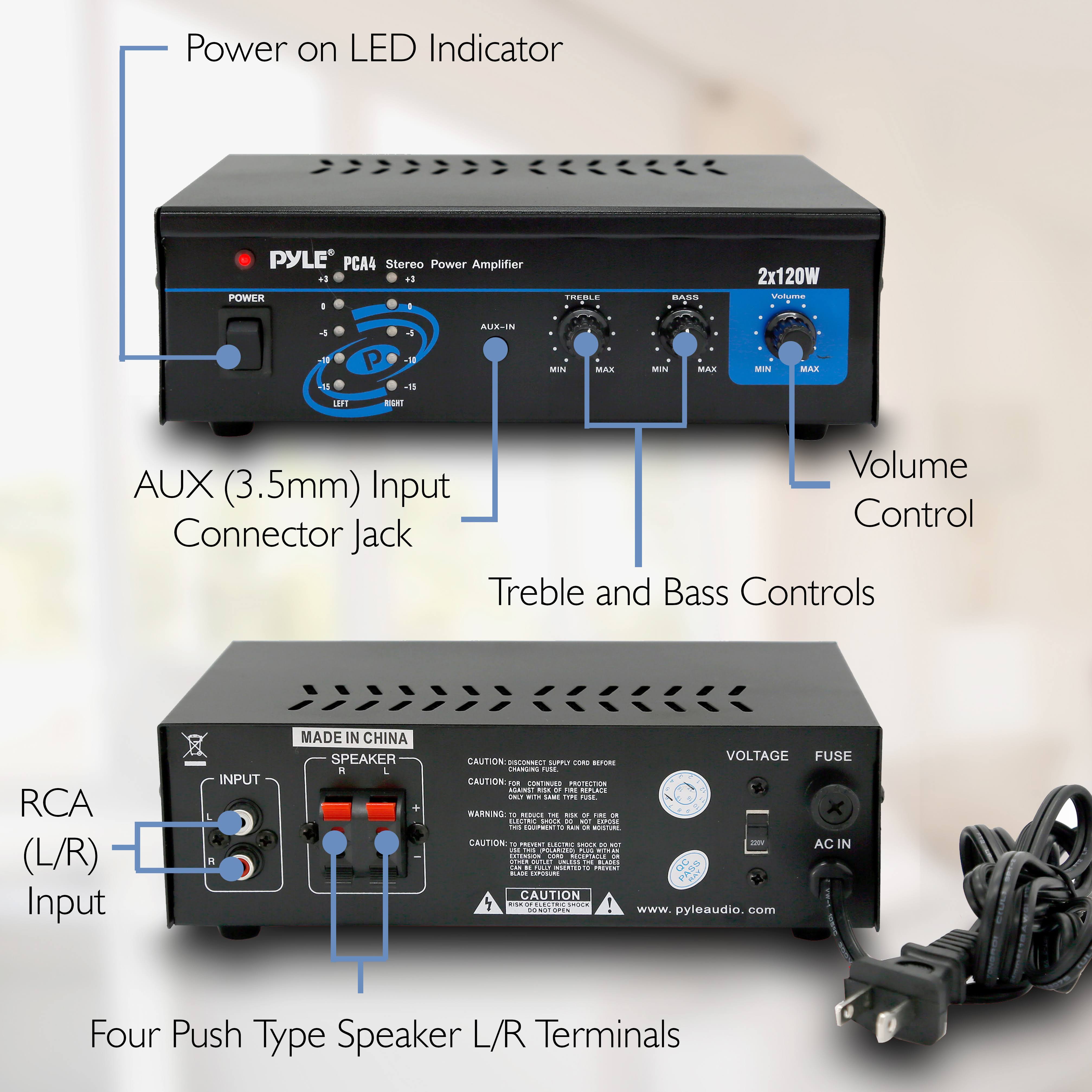 Pyle PCA4 Amplifier - 240W Total