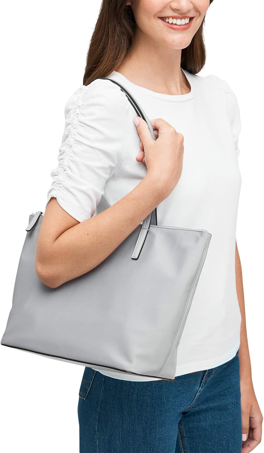 Kate Spade Hayden Top Zip Tote Nimbus Grey Shoulder Bag