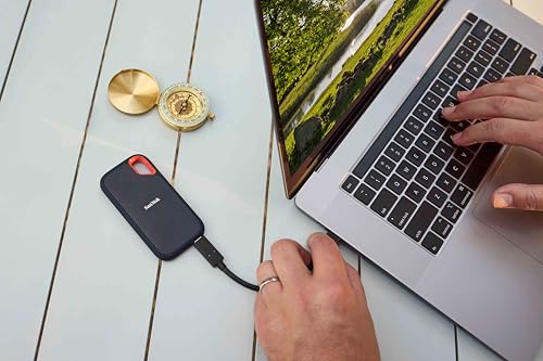 SanDisk 2TB Extreme Portable SSD - Up to 1050MB/s, USB-C, USB 3.2 Gen 2, IP65 Water and Dust Resistance, Updated Firmware - External Solid State Drive - SDSSDE61-2T00-G25