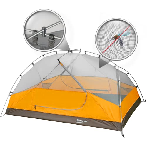 Bessport Camping Tent for 2-3 Person, Lightweight Backpacking Tent Waterproof Windproof Two Doors Easy Setup Double Layer Outdoor Tents for 3 to 4 Seasons, Suitable for Outdoor,Hiking,Camping