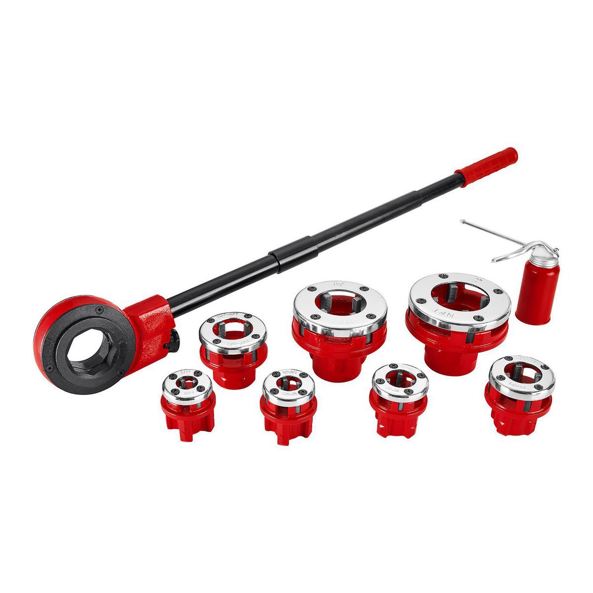 CENTRAL MACHINERY 3/8 in. to 2 in. Ratcheting Pipe Threader Set, 10-Piece