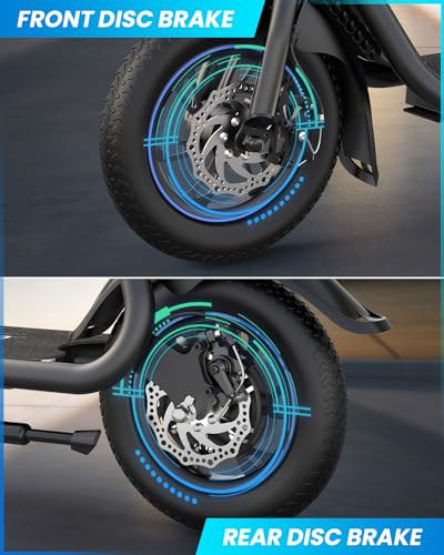Gyroor Electric Scooter for Adults with Seat, 20/25 Miles Range 450W Motor up to 15.5/18.6 MPH Speed LCD Display, Electric Scooter with Basket