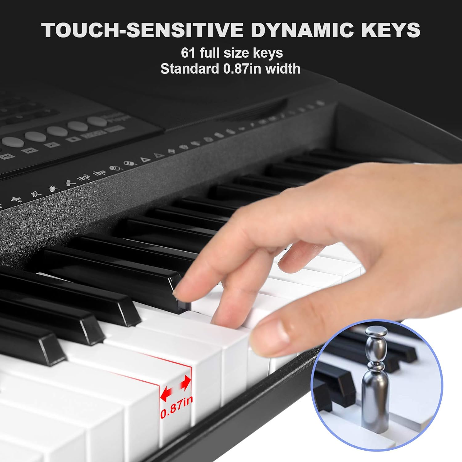 Mustar 61 Key Piano Keyboard, Portable Electric Keyboard Piano with Stand, Touch Sensitive Keyboards Piano 61 key for Beginners, Piano Stool, Headphones, Microphone, LCD Screen