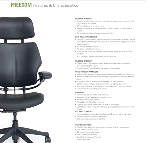 Humanscale Freedom Office Chair with Headrest - Ergonomic Work Chair with Advanced Highly Adjustable Duron Arms and GEL Seat - Wheels for Carpet - Walnut Ginkgo Fabric