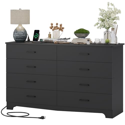 Hasuit Tall Dresser for Bedroom, White Large Chest of Drawers, 55.6'' High Dressers with 7 Drawers, Modern Wooden Vertical Storage Clothes Closet Organizer