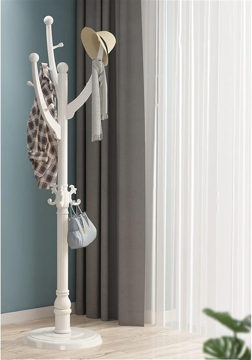 Free Standing Coat Rack Household Floor Coat Rack Coat Tree with 9 Hooks Fashionable Modern Coats and Hats Standing Coat Rack Handbag Clothes Accessories Standing Coat Rack(Color:A) (B)