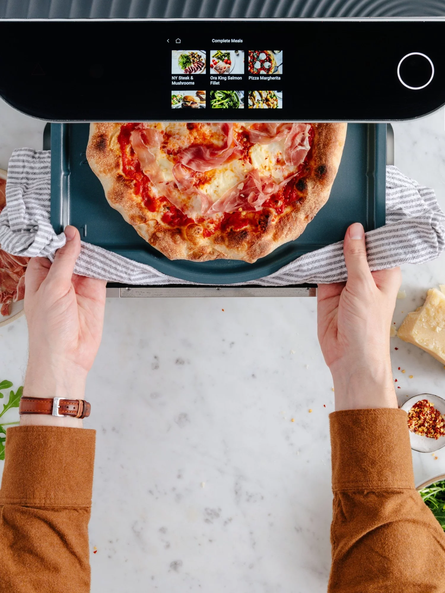 Brava Bc03a 10-In-1 Touchscreen Countertop Smart Oven Chef's Choice Set - Silver