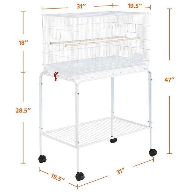 Yaheetech Rolling Stand Extra Space Wood Perches Bird Cage - Pet Supplies online store