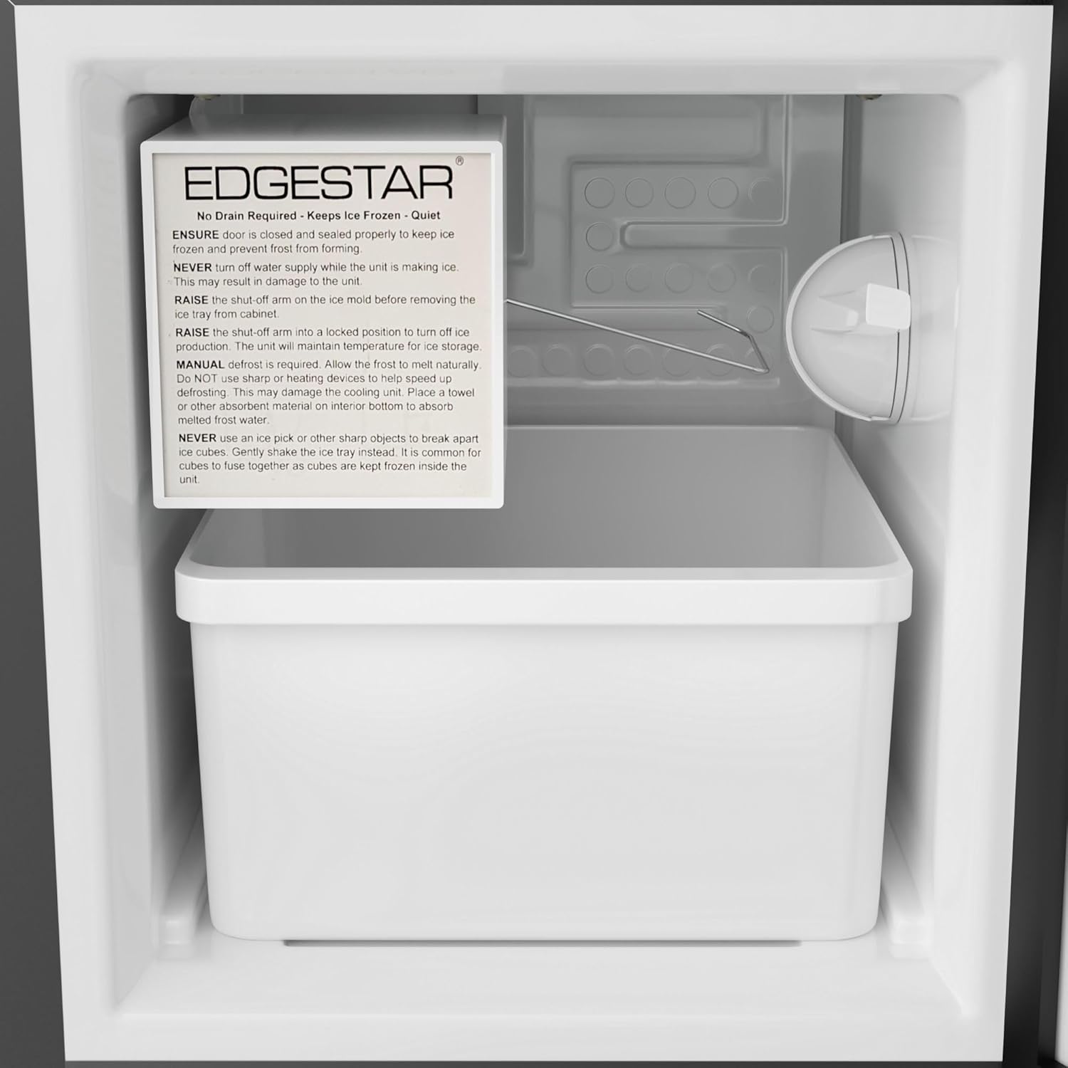 EdgeStar IB121 15 Inch Wide 12 Lbs. Capacity Built-in Ice Maker with 15 Lbs. Daily Ice Production - Stainless Steel