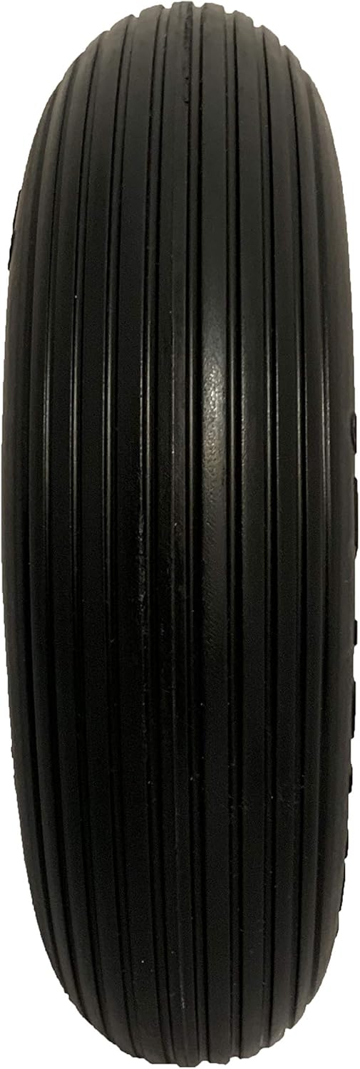 Marathon 00296 Easy Fit 4.00-6 Flat-Free Wheel Assembly for Residential Wheelbarrow, Black Pack of 2