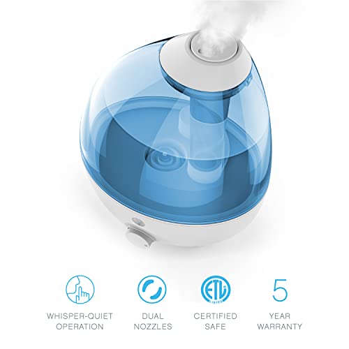Pure Enrichment MistAire Ultrasonic Cool Mist Humidifier - Quiet Air Humidifier for Bedroom, Nursery, Office, & Indoor Plants - Lasts Up To 25 Hours