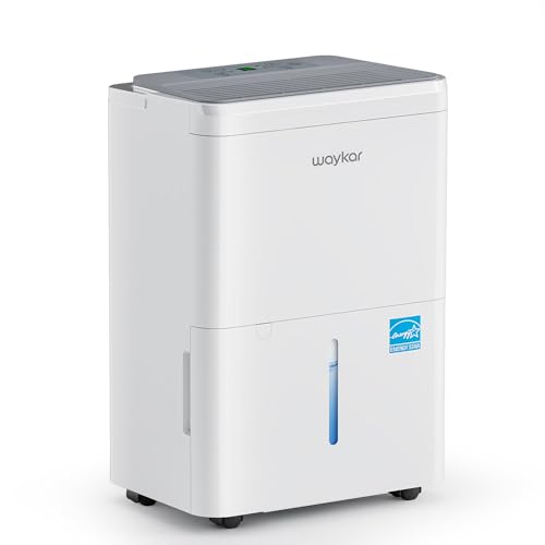 Waykar 80 Pint Energy Star Dehumidifier for Home, Basement, Large Rooms up to 5,000 Sq. Ft. - Auto Defrost, Ultra Quiet(40 dB), Auto Comfort Mode, with Drain Hose & Water Tank