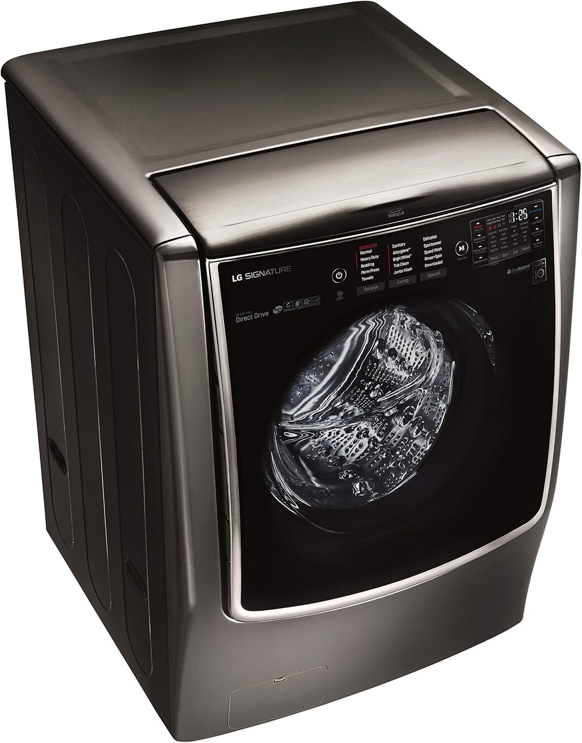 LG WM9500HKA SIGNATURE 5.8 cu. ft. Mega Capacity Washer in Black Stainless Steel