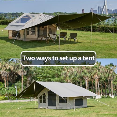 Inflatable Tent with Pump,4-6 Person Instant Glamping Camping Tents House, Easy Setup Blow Up Family Tents for 4 Seasons Waterproof Inflatable Tent for Camping with Mesh Windows.