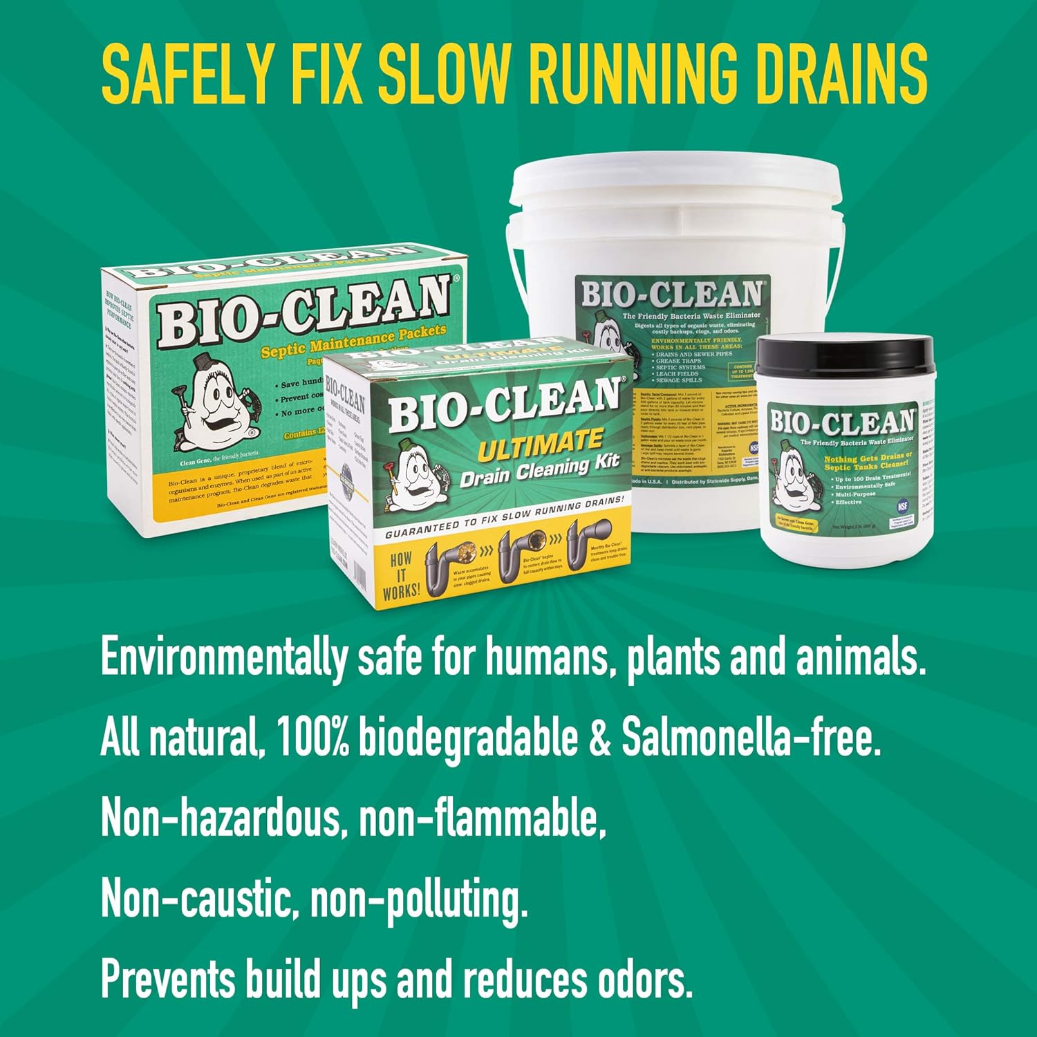 Drain Septic Bacteria (25lb Bulk) Cleans Drains- Septic Tanks - Grease Traps All Natural and 100% Guaranteed No Caustic Chemicals! Removes fats oil and grease, completely cleans your system.