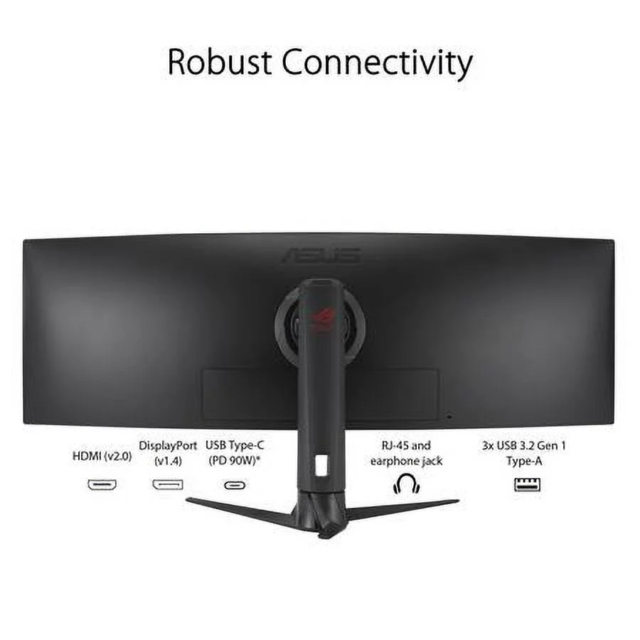 ASUS ROG Strix 49" Ultra-wide Curved HDR Gaming Monitor (XG49WCR) - Dual QHD 32:9 (5120 x 1440), 165Hz, Extreme Low Motion Blur Sync, USB-C, RJ45, DisplayHDR400, 90% DCI-P3, Dual Input KVM Switch