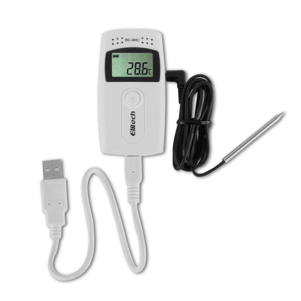 Elitech RC-4HC Temperature Humidity Data Logger (Range: -22°F to 140°F) Pack of 2 Nos Along with Calibration Certificate