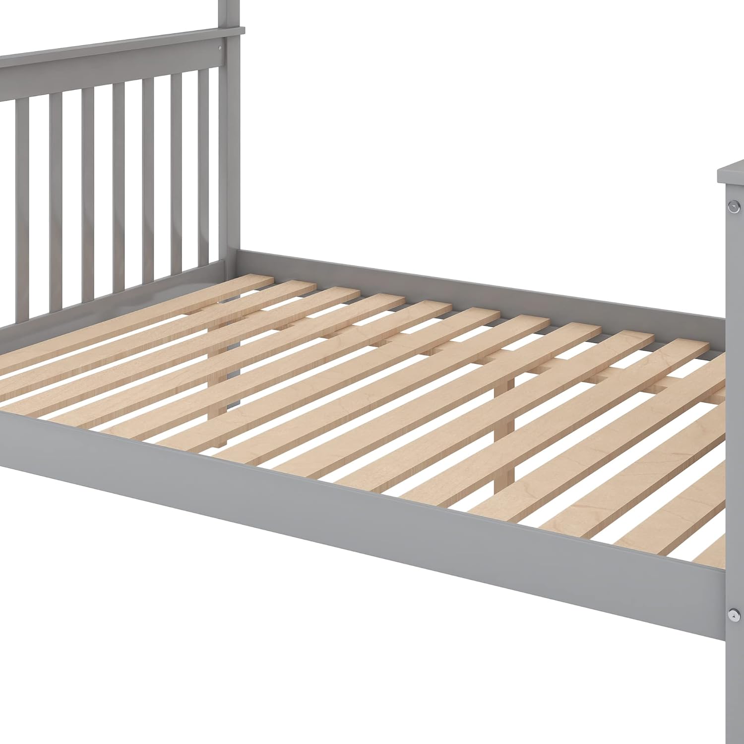 Bunk Beds with Trundle, Wood Space Saving Design Stairway Twin Over Full Bunk Bed Frame with Storage, Convertible to 2 Separated Beds, No Box Spring Needed, Gray
