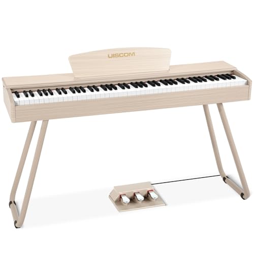 88 Key Weighted Keyboard Piano - Beginner Digital Piano Full Size Multi-Functional Wooden Electric Keyboard with Portable Stand | Power Adapter | Triple Pedal | MIDI Connecting