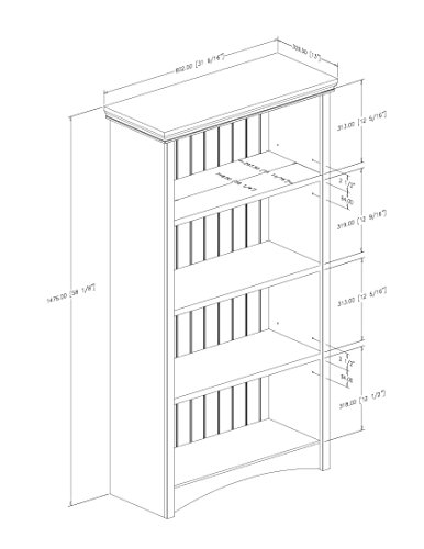 South Shore Artwork 4-Shelf Bookcase, Gray Maple