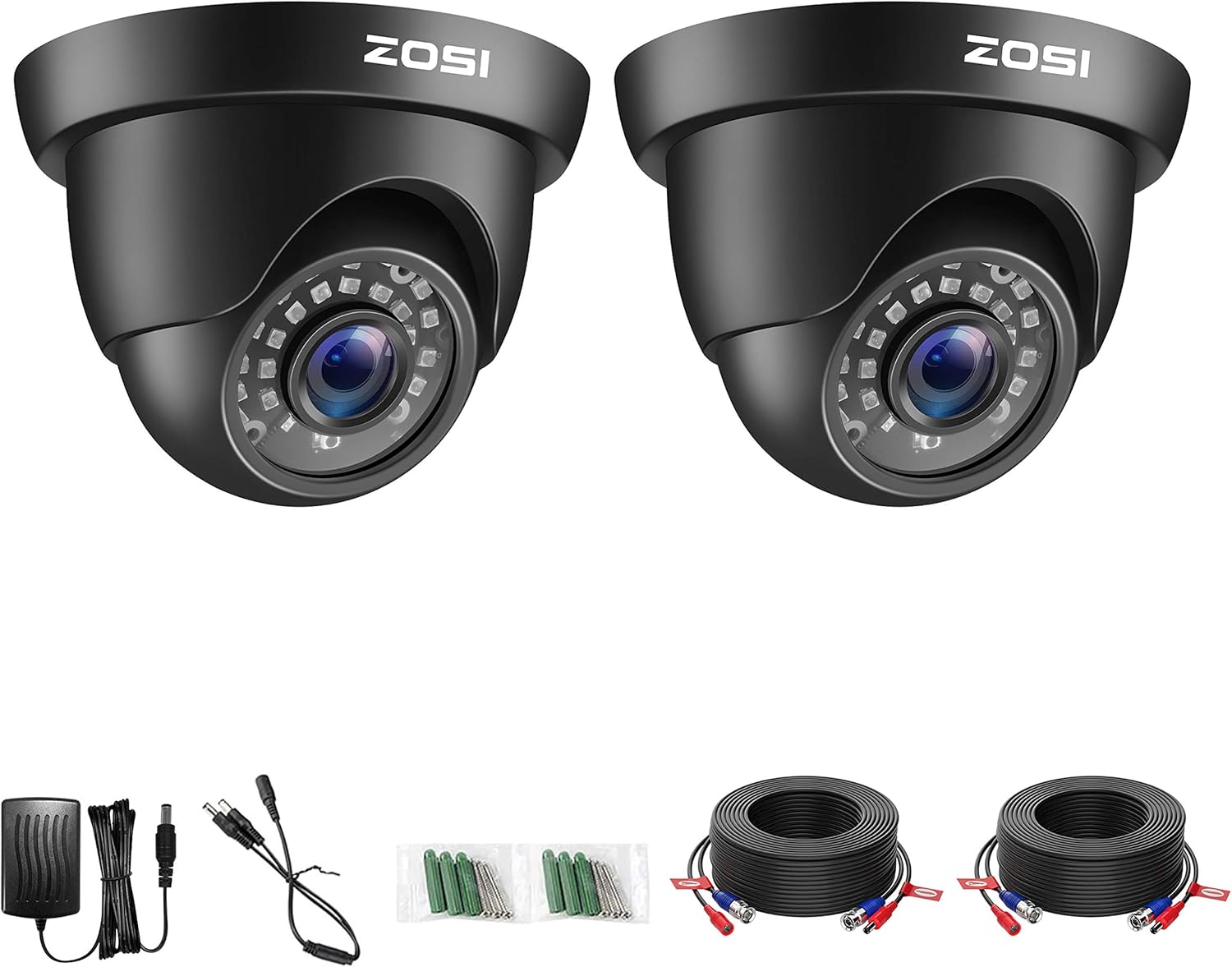 ZOSI 5MP Lite Home Security Camera System Indoor Outdoor,8 Channel H.265+ CCTV DVR and 8 x 1080p 1920TVL Weatherproof Surveillance Cameras,80ft Night Vision,Motion Alert,Remote Access,NO HDD