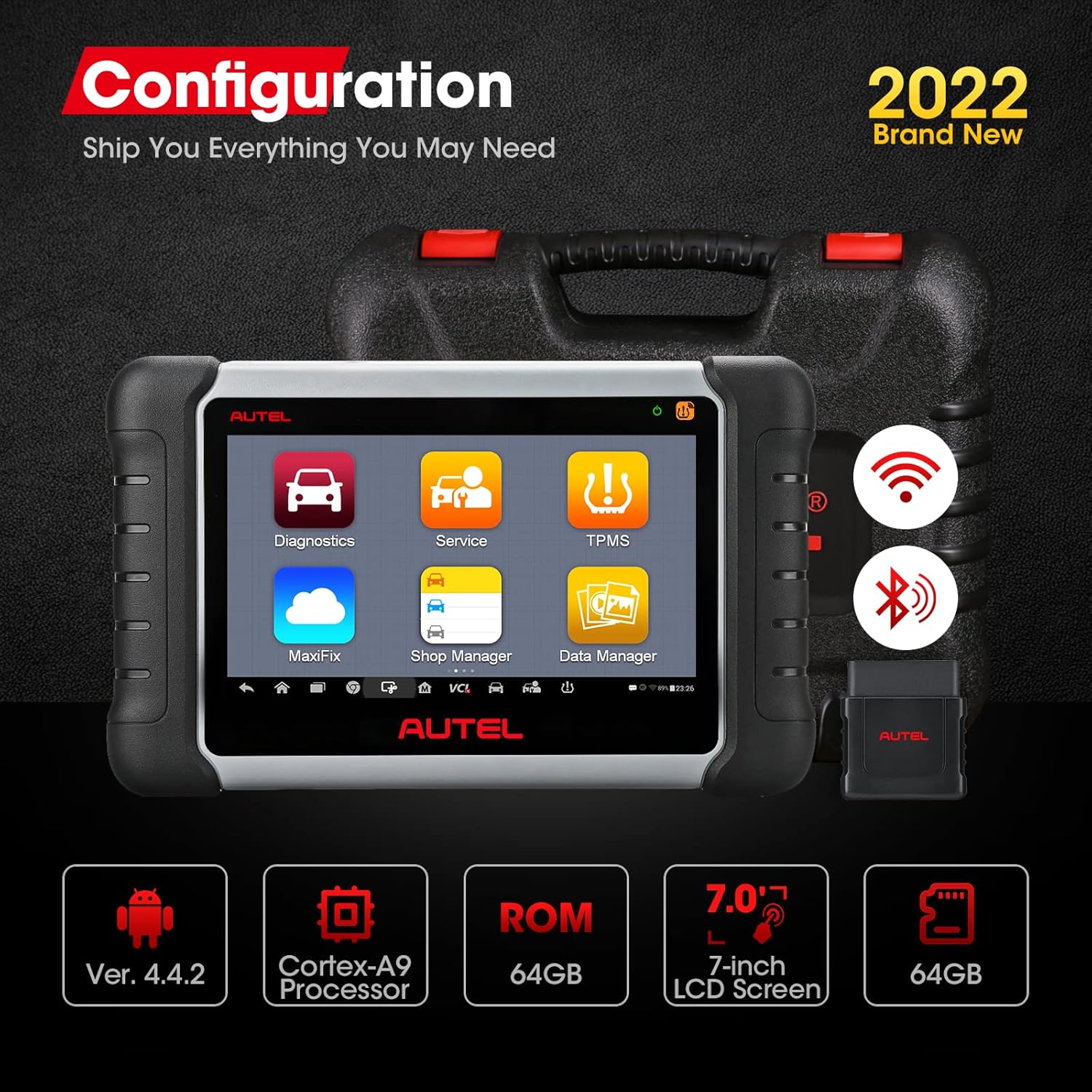 Autel MaxiPRO MP808TS Diagnostic Scanner: 2022 Auto Scan Tool for All Cars with 30+ Special Service, Comprehensive TPMS Solutions, Full Diagnostic Functions Updated of MP808/DS808/MP808K/MS906 with BT