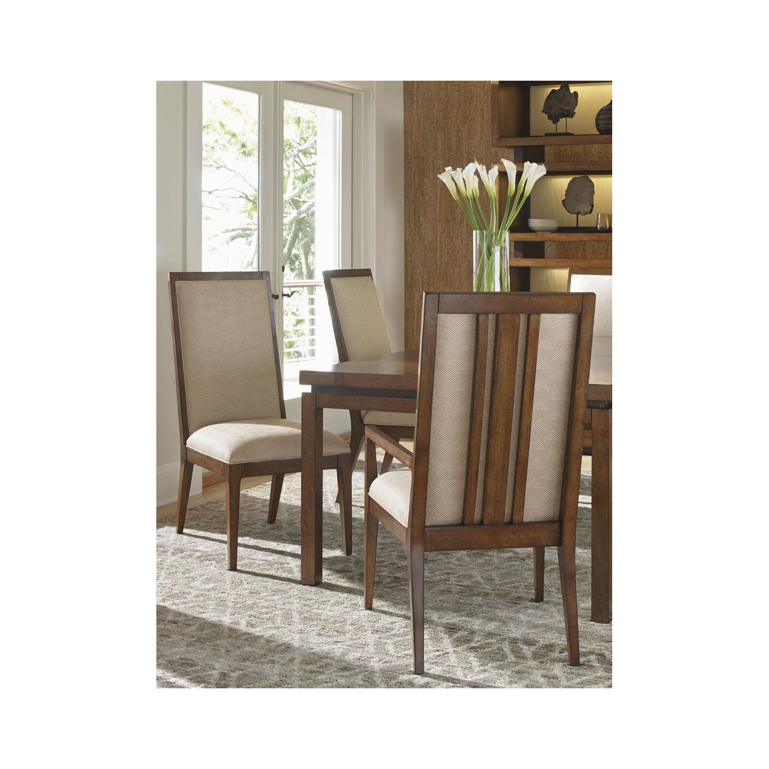 Tommy Bahama Home Island Fusion Natori Slat Back Side Chair, Gold