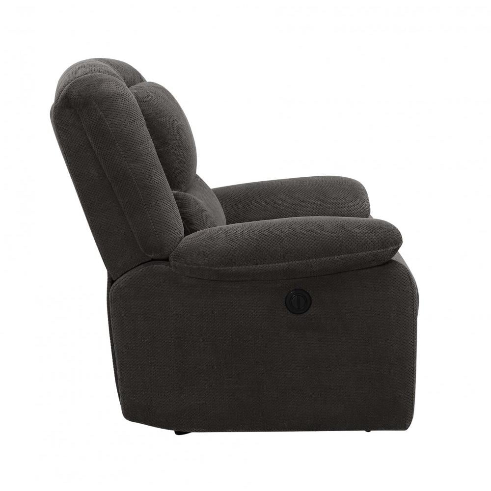 Serta Push-Button Power Recliner with Deep Body Cushions, Gray Fabric