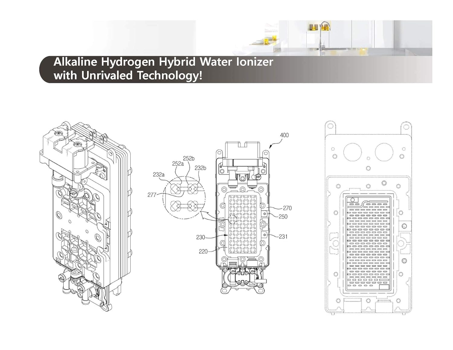 Tyent - H2 Hybrid Water Ionizer - Industry-First Twin-Cell Hybrid Technology - Hydrogen-Enriched Water at Neutral & Alkaline pH - Touchscreen & Autofill Controls - Advanced Filtration for Wellness