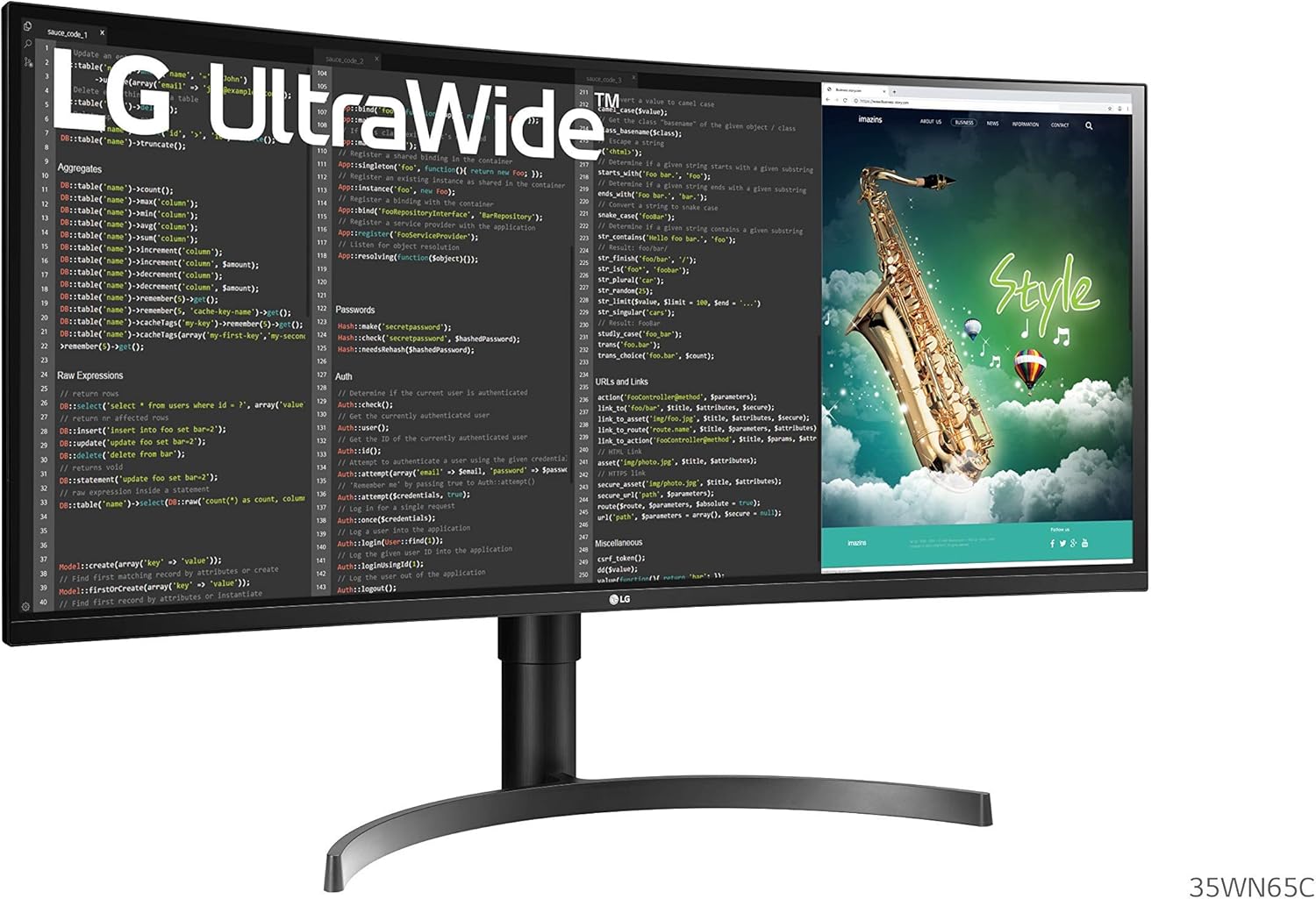 LG 35WN65C-B 35-inch-inch Curved UltraWide QHD HDR Monitor with FreeSync (Renewed)