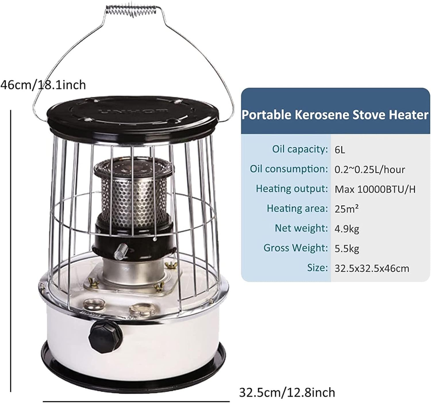 SLLINGLUO Portable Kerosene Heaters, Kerosene Heater Stove for Home and Camping and Fishing, Indoor and Outdoor,  (10000BTU, 6L)