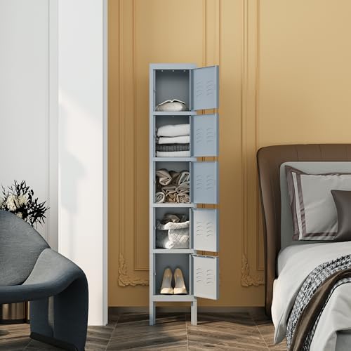 Metal Storage Locker, Metal Locker with 3 Doors, 66" Tall Steel Storage Lockers for Employees, Locker Storage Cabinets Organizer for School, Gym, Home Office, Staff