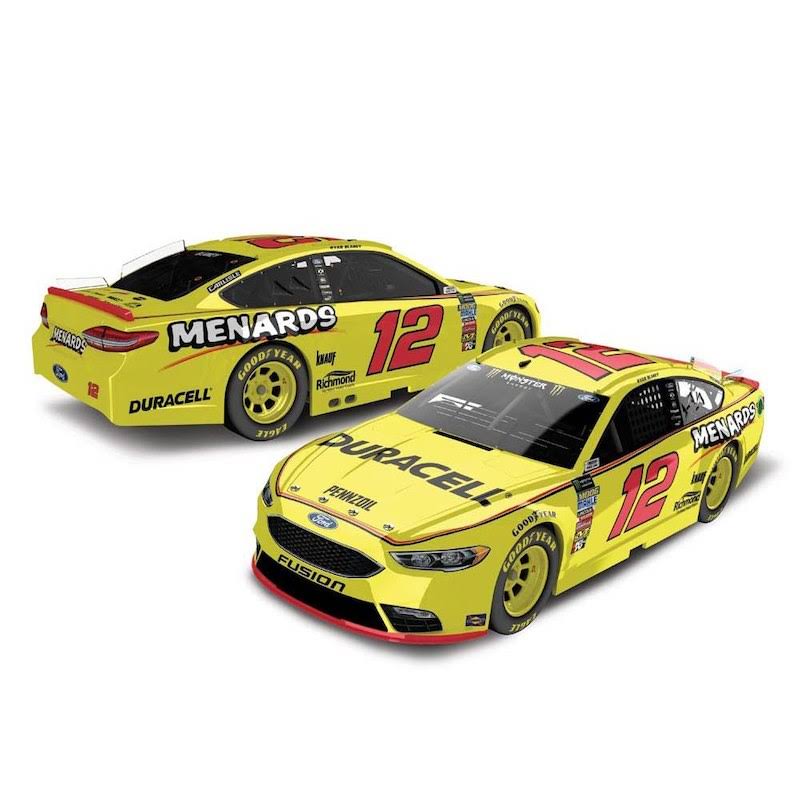 Action Racing Ryan Blaney 2018 #12 Menard&s/Duracell 1:24 Regular Paint Die-Cast Ford Fusion