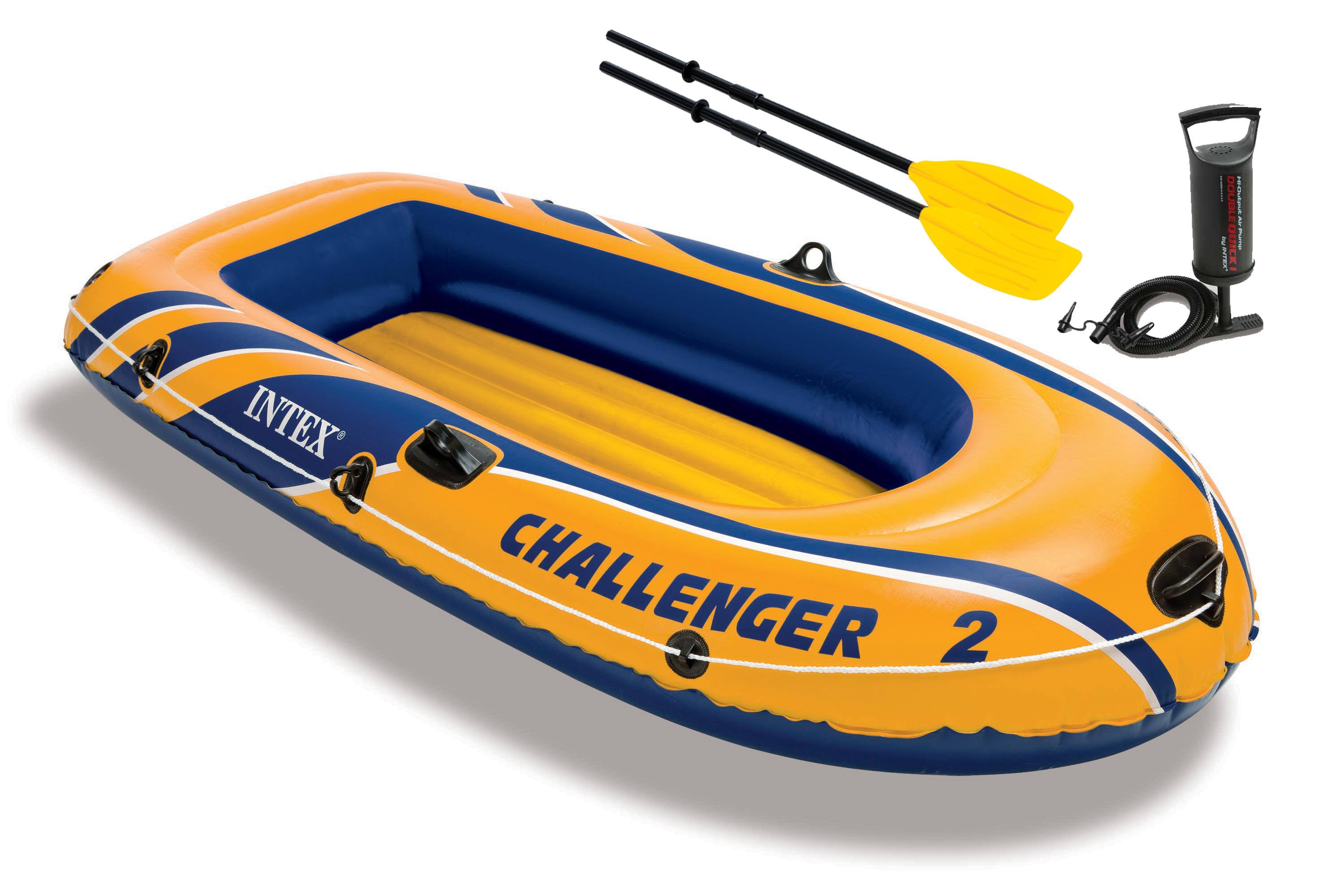 Intex Inflatable 2 Person Floating Boat Raft Set w/ Oars u0026 Air Pump (4 Pack)