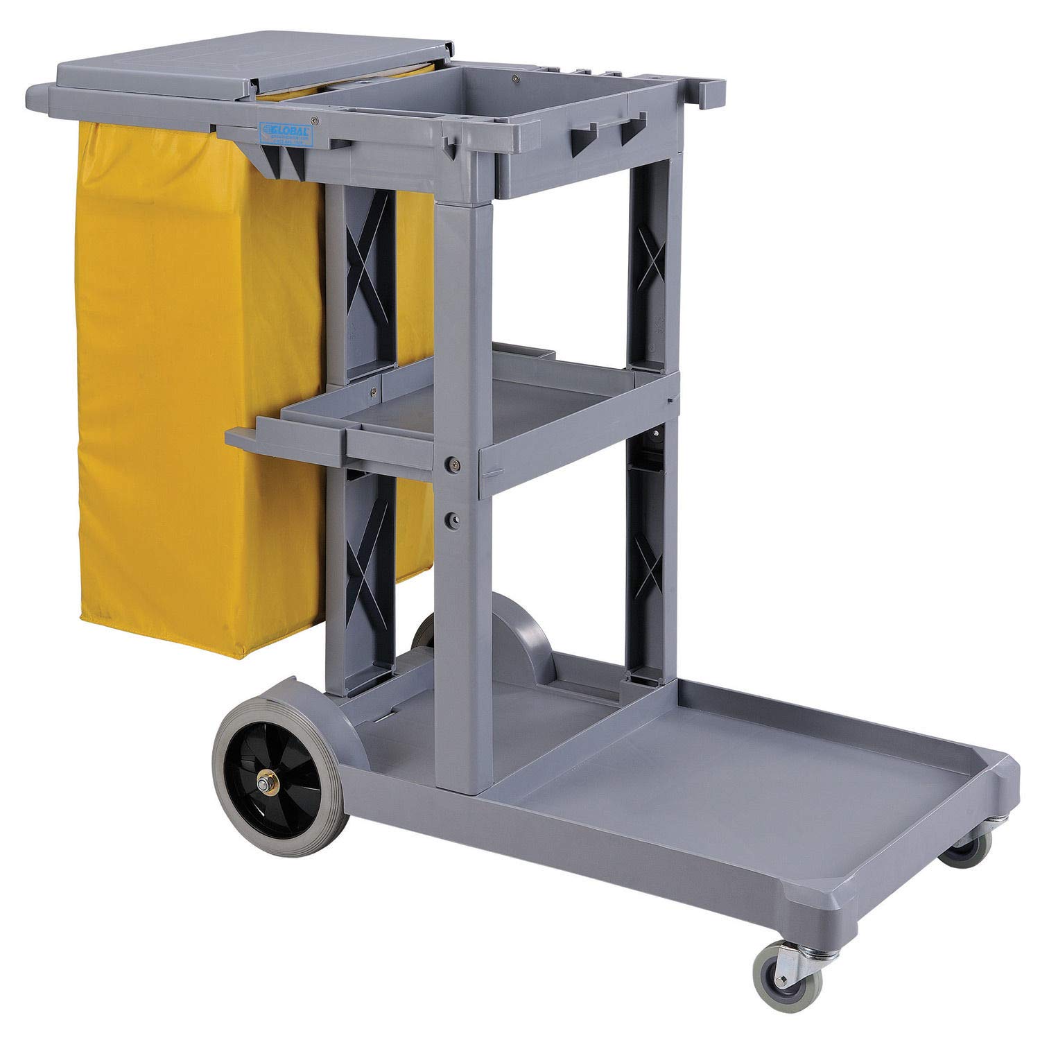 Global Industrial Janitor Cart Gray with 25 Gallon Vinyl Bag