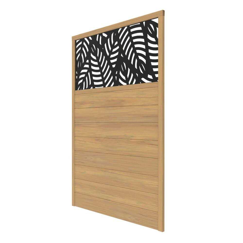 Barrette Outdoor Living 6 ft. x 4 ft. Cypress Vinyl Fence with Sanibel Black Decorative Screen - Shop Hardware Tools Online Store
