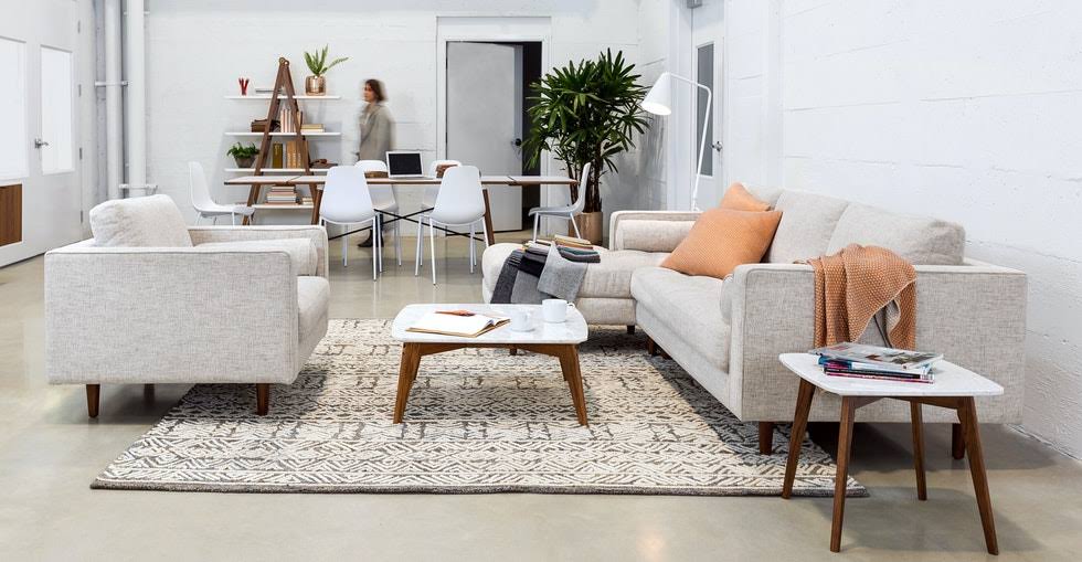Ivory Tufted Chair with Bolsters | Article Sven Modern Furniture