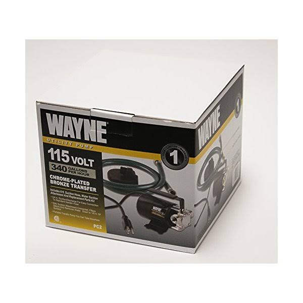 Wayne PC2 Portable TRANSFER Water Pump with Suction Hose and Attachment Black