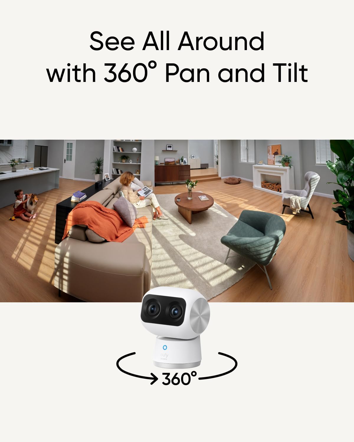 eufy Security SoloCam C210, Wireless Outdoor Camera, 2K Resolution Indoor Cam S350, Dual Cameras, 4K UHD Resolution Security Camera with 8× Zoom and 360° PTZ