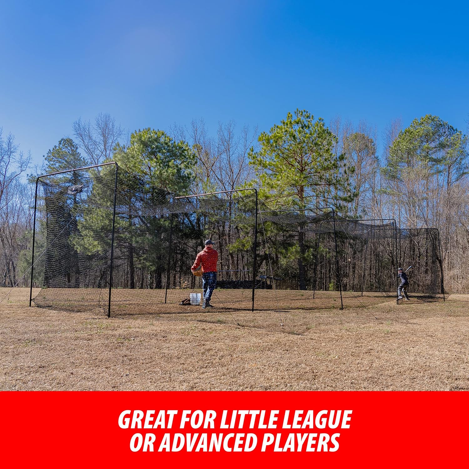 ANYTHING SPORTS Full 40 and 60 Foot Batting Cage. Perfect Baseball Batting Cage, Softball Batting Cage, Complete Package with Frame and Netting