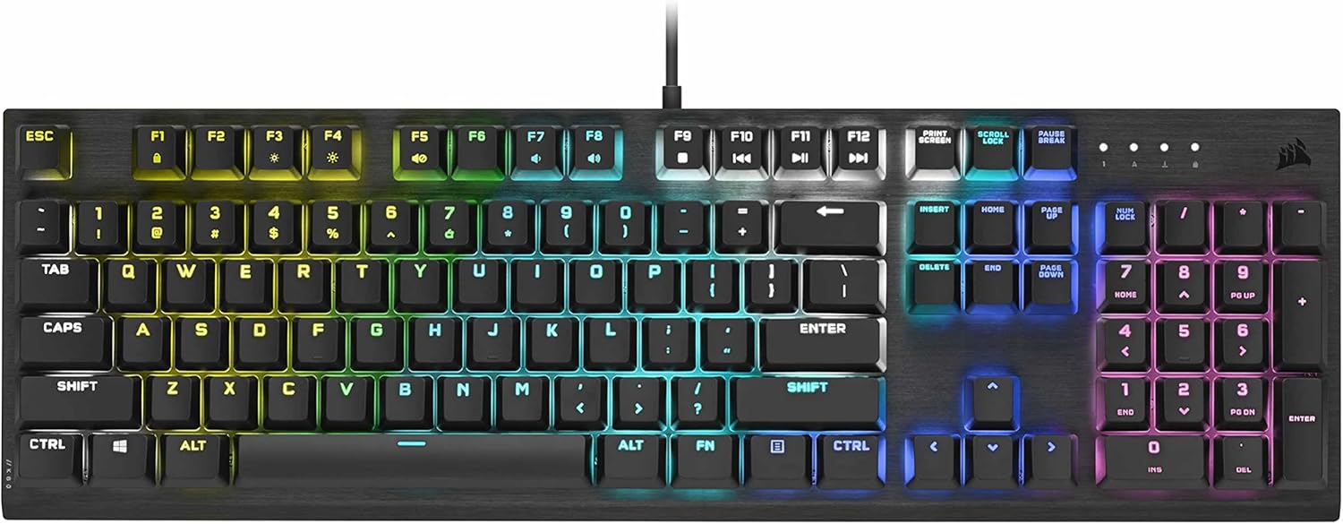 Corsair K60 RGB Pro Low Profile Mechanical Gaming Keyboard - Cherry MX Low Profile Speed Mechanical Keyswitches – Slim and Streamlined Durable Aluminum Frame - Customizable Per-Key RGB Backlighting