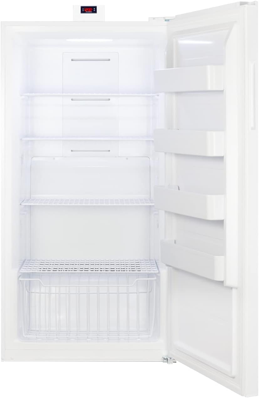 Summit Appliance FFUF194 33" Wide Upright All-Freezer, Electronic Thermostat, 17 cu.ft Capacity, No-Frost Operation, Adjustable Shelves, Interior LED Lighting, RHD Swing, Sealed back