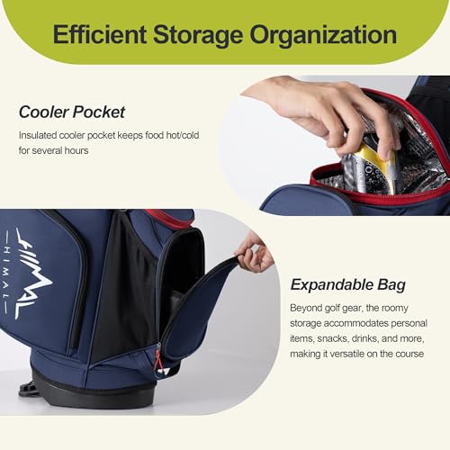 14 Way Golf Stand Bag, Golf Bags for Men with Stand, Top Dividers Ergonomic with 10 Pockets Golf Club Bags