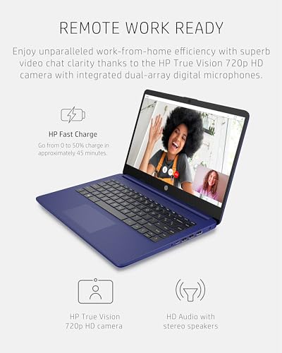 HP Ultra-Thin Everday Laptop Computer - Windows 11 Pro, 14 inch HD Display, Intel Celeron Quad Core CPU, 1-Yr Office 365, Wi-Fi, Long Battery Life, with 256GB Storage & Mouse
