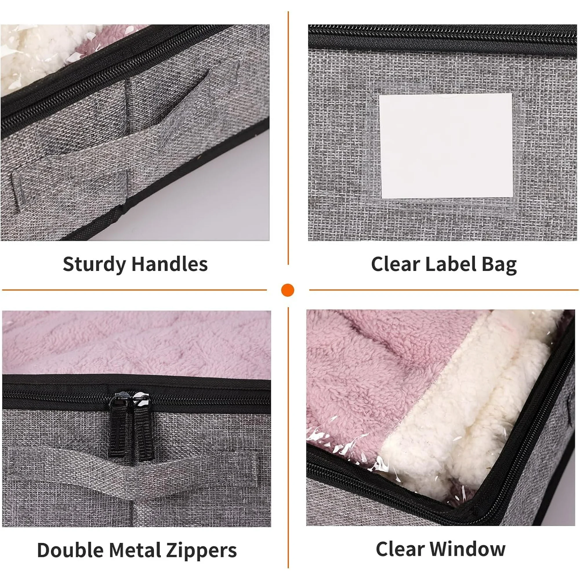 2 Pack Under Bed Storage Containers, Below 4.5 Inches Low Profile Underbed Organizer Clothes Storage with Sturdy Sidewalls and Bottom