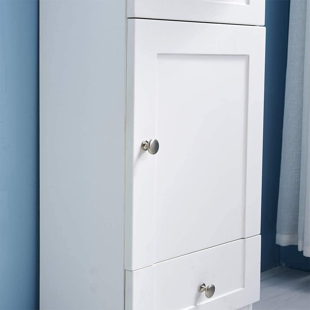 18" Small Bathroom Vanity with Sink, Modern Bathroom Vanity Set in White, Narrow Bathroom Vanity Sink Combo for Small Space, Bathroom Vanity Sink Cabinet with 1 Door and 1 Drawer