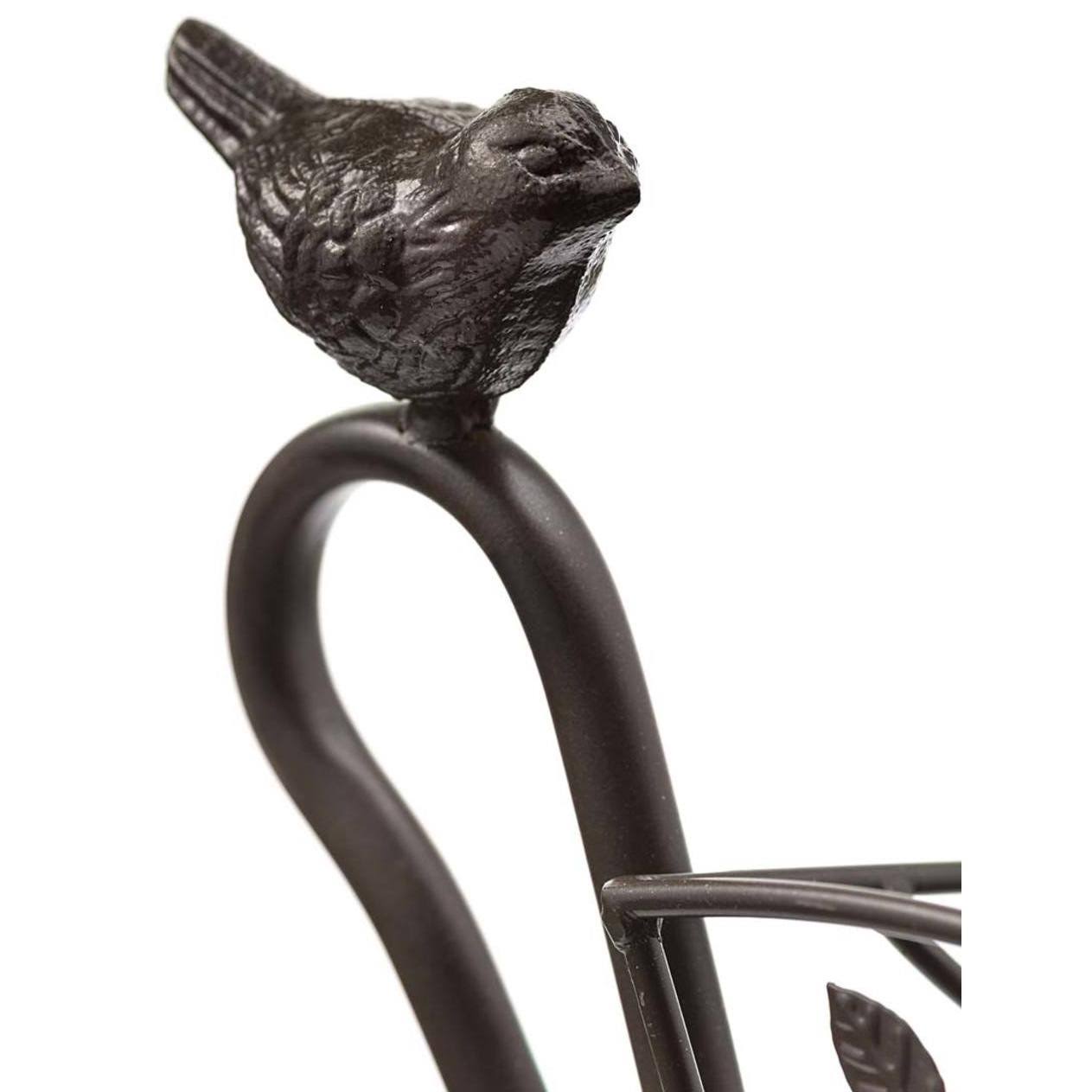 Plow u0026 Hearth Two-Shelf Cast Iron Plant Stand with Birds